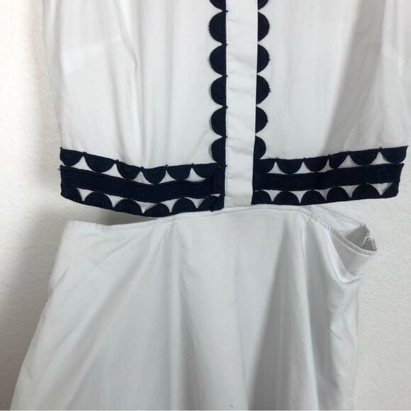 Jonathan Simkhai Cutout Trim Shirt Dress Size Small White Sleeveless Pop… - Picture 4 of 11